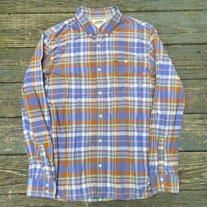 Vans Plaid Button Down Shirt Purple Orange Green Men’s Size Large